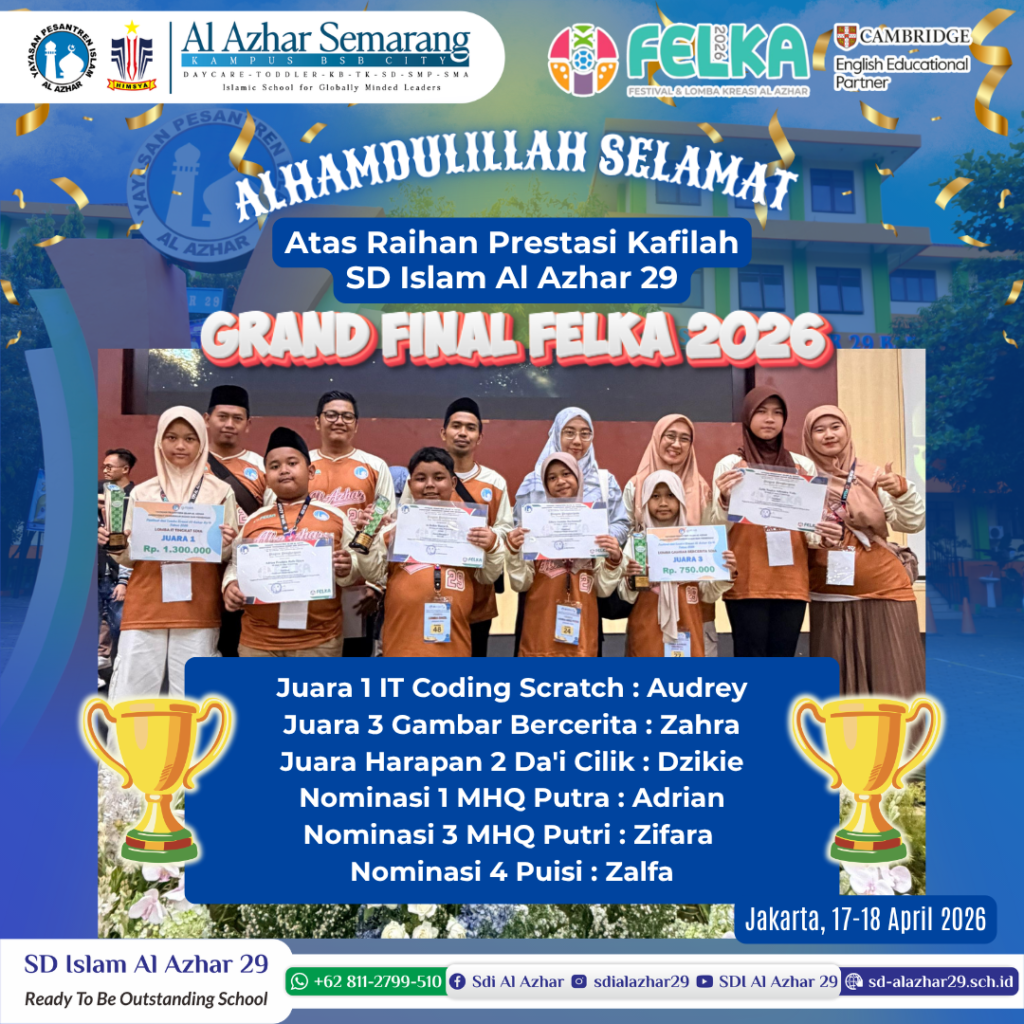 SD Islam Al Azhar 29 Borong Prestasi di Grand Final FELKA 2026 Jakarta ...